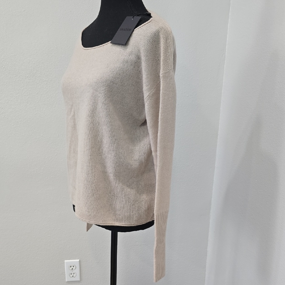 NAADAM 100% Cashmere Boatneck Sweater Cream Off Shoulder Size S NWT - Picture 4 of 11